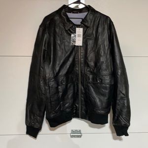 Tommy Hilfiger new with tags. Black Leather jacket